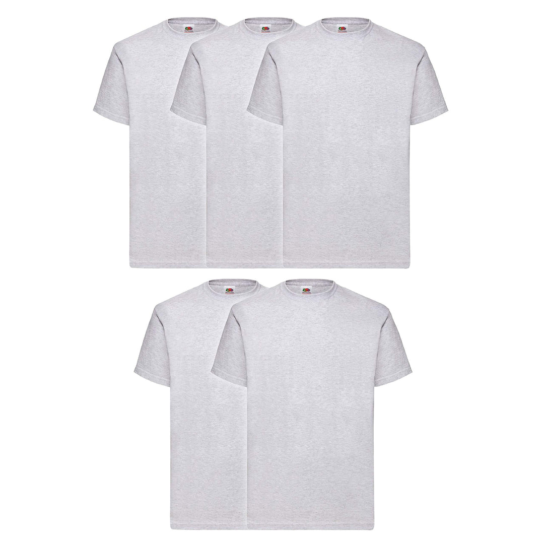 Fruit of the Loom Herren Original T T-Shirt (10er Pack oder 5er Pack) S Graumeliert, S Graumeliert