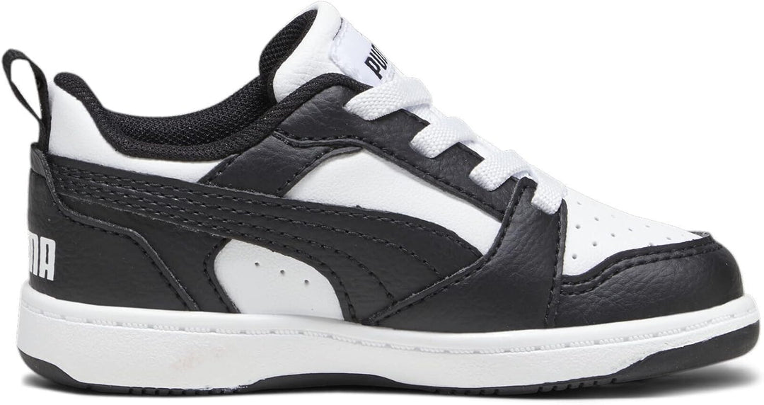 PUMA Unisex Kinder Rebound V6 Lo Jr Sneaker 35.5 EU Puma White Puma Black, 35.5 EU Puma White Puma B