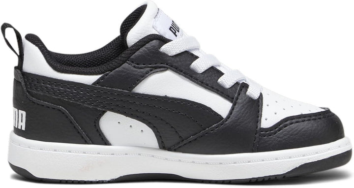 PUMA Unisex Kinder Rebound V6 Lo Jr Sneaker 35.5 EU Puma White Puma Black, 35.5 EU Puma White Puma B