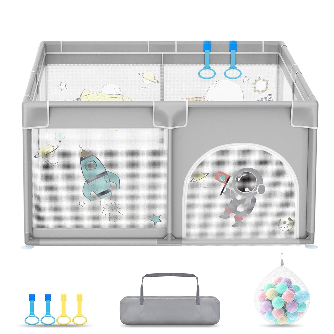 Froadp Laufgitter Baby Laufstall Playpen, Kinderlaufstall mit Tür,Oxford Sicherheitsspielplatz Schut