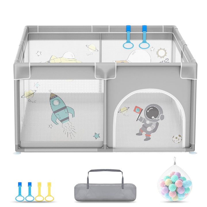 Froadp Laufgitter Baby Laufstall Playpen, Kinderlaufstall mit Tür,Oxford Sicherheitsspielplatz Schut