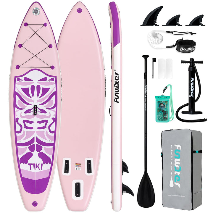 FunWater Aufblasbares Stand Up Paddle Board Multifunktionale Paddelboards mit Flossen, Knochleine, S