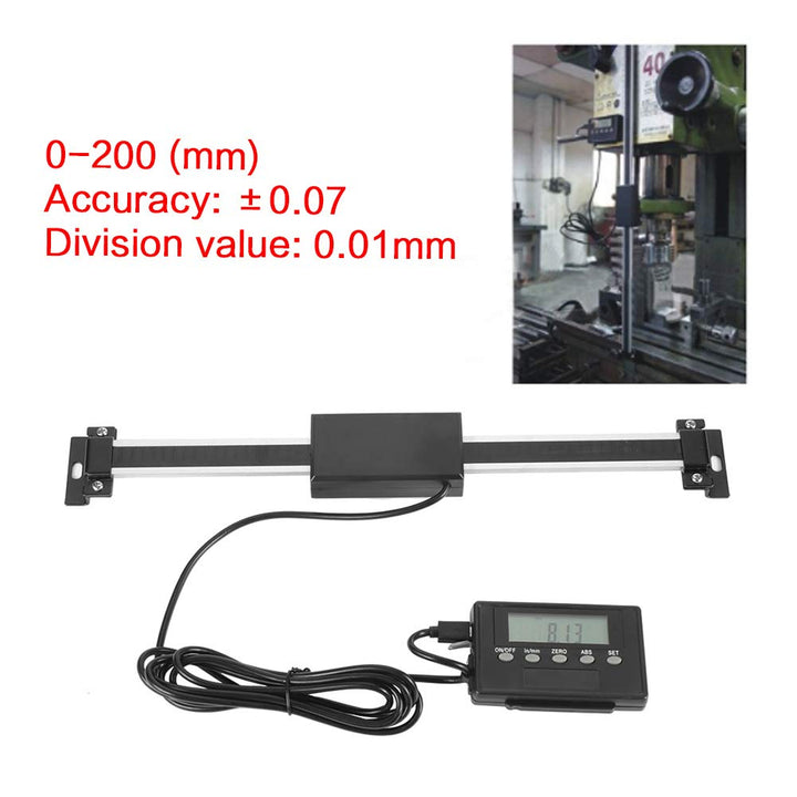 Digitalanzeige, 0-200 mm DRO-LCD-Fernmessschieber, Aluminium-Lineal mit hoher Genauigkeit, Mass für