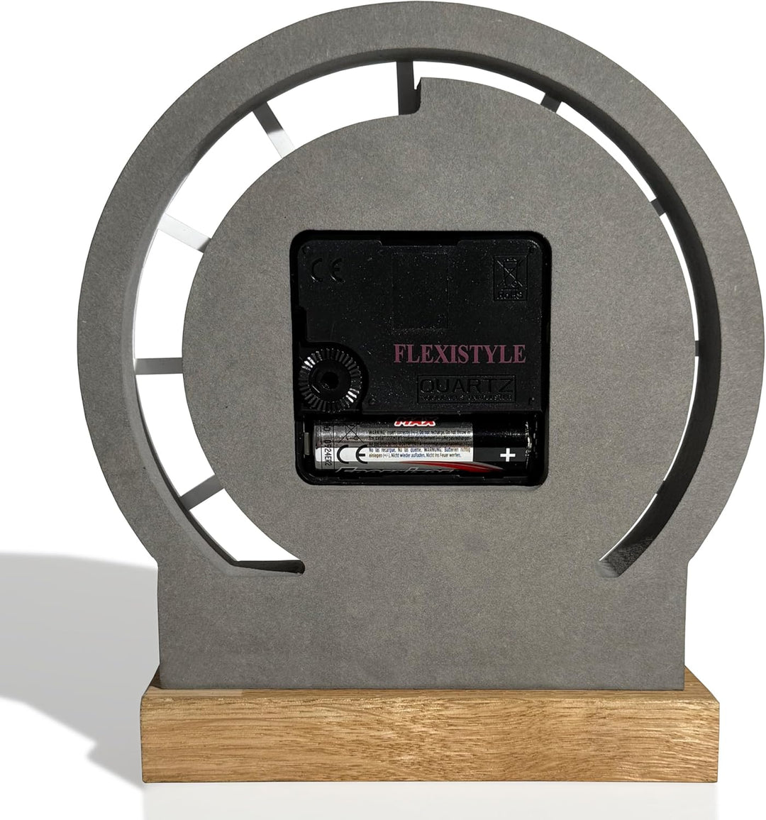 FLEXISTYLE Modern standuhr tischuhr klein aus Holz Eiche Wohnzimmer Badezimmer Uhr Holz tischuhren h