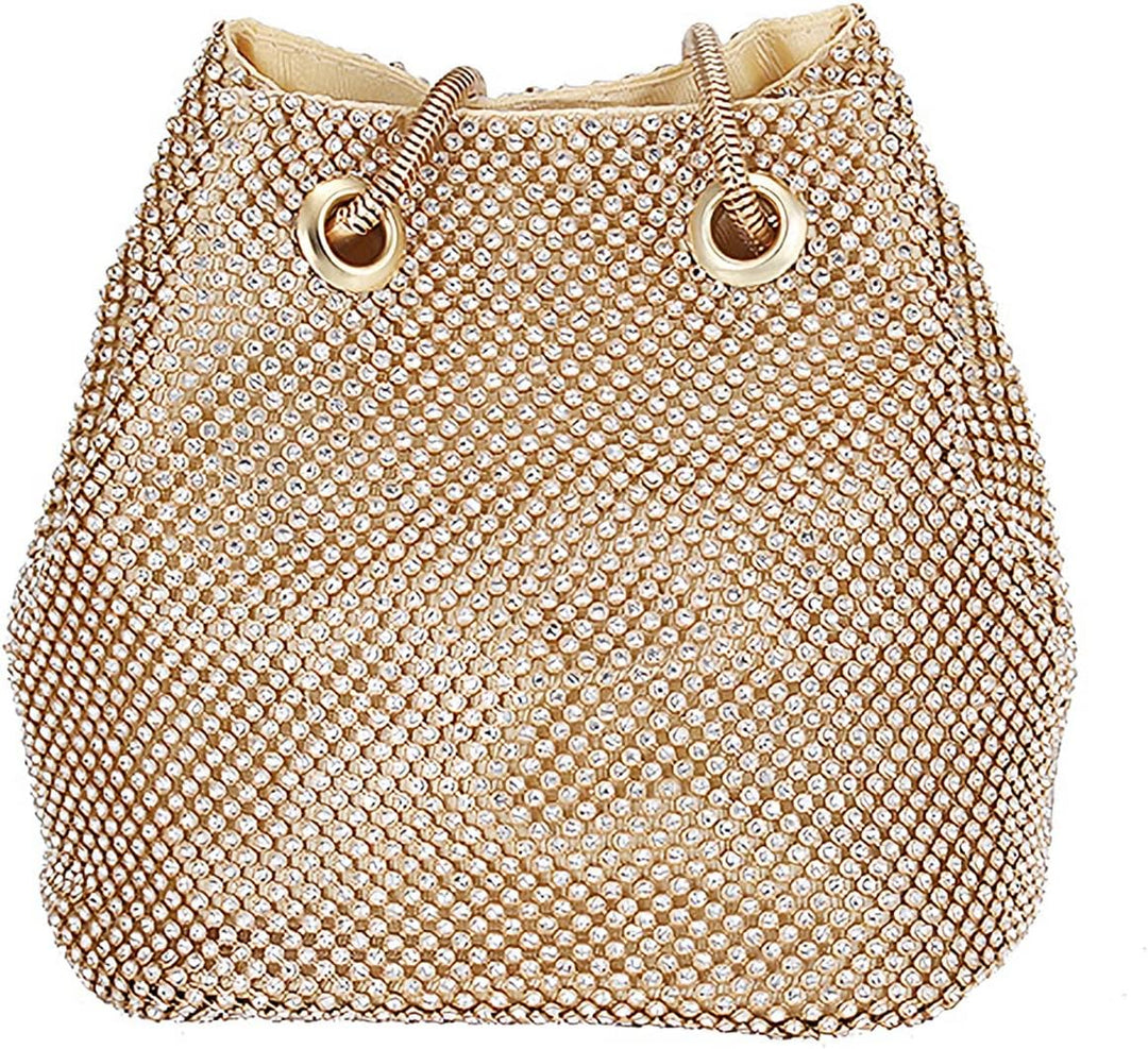 CORIOS Damen Abendtasche Shiny Strass Handtasche Strasssteine Bucket Bag Diamant Clutch Bag Glitzer