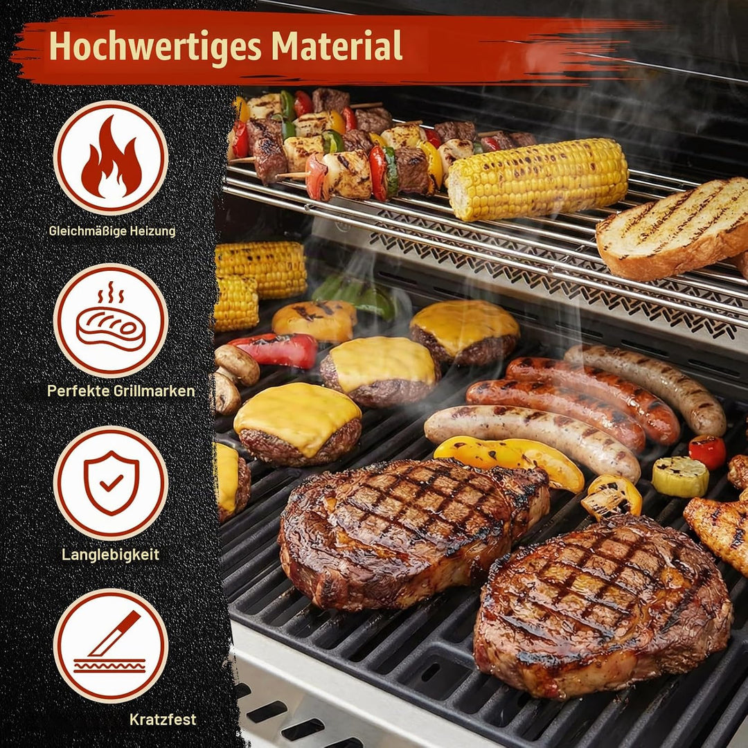 Denmay 44,5 x73,6 cm Gusseisen Grillrost für Mr Gardener Kingman 4, Emailliert Grillrost Ersatz für