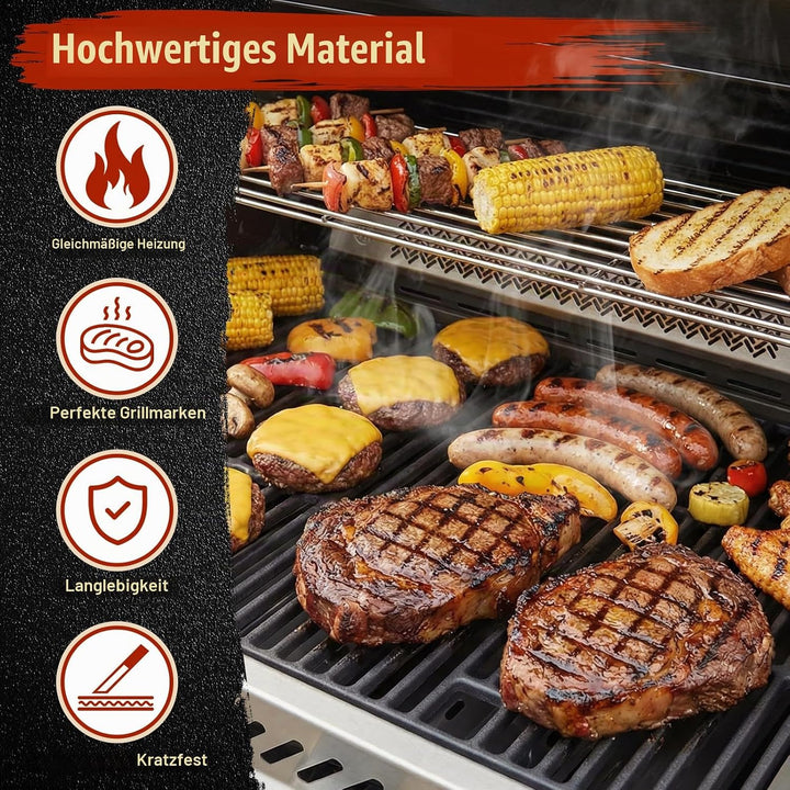 Denmay 44,5 x73,6 cm Gusseisen Grillrost für Mr Gardener Kingman 4, Emailliert Grillrost Ersatz für