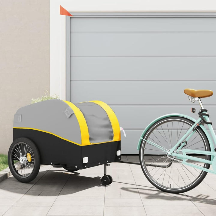 Fahrradanhänger 45kg Eisen Schwarz-Orange | Robust &amp; Vielseitig für Schwerlasttransport, , , Gelb, G
