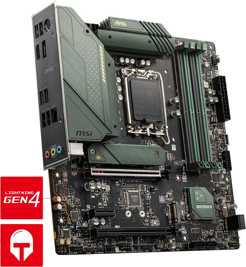 MSI MAG B660M BAZOOKA DDR4 Mainboard Micro-ATX - unterstützt Intel Core Prozessoren 12. Generation,