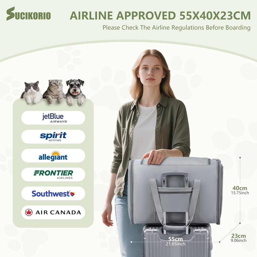 Hundetasche Flugzeug 55x40x23 Eurowings Lufthansa, Faltbare Hundetragetasche mit Faltbar Reisenapf N