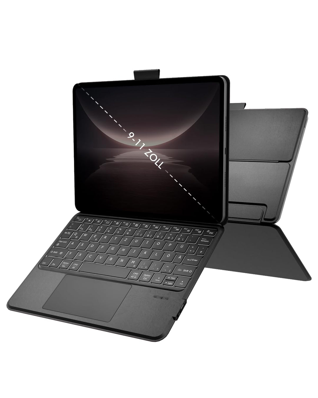 Doohoeek Tablet Tastatur Hülle für 9-11 Zoll, Abnehmbare Beleuchtete Bluetooth Tastatur mit Touchpad