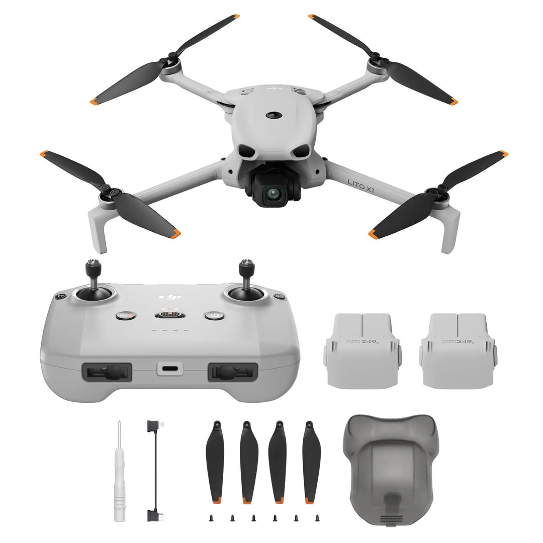 DJI Lito X1 Combo mit 2 Akkus Bundle mit Zubehör, 4K Kameradrohne, Hinderniserkennung, ActiveTrack,