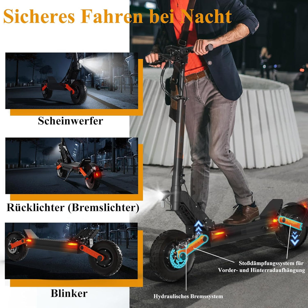 JOYOR E Scooter S Serie, Elektroroller, Fährt 40-90 Km, 48/60V 13/18/26Ah, Mit Doppelter Stossdämpfu