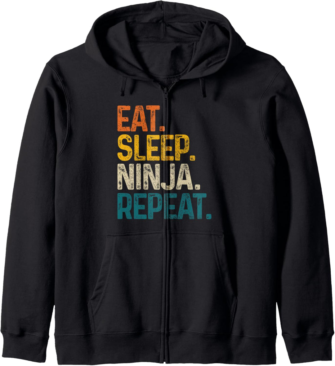 Eat Sleep Ninja Repeat Vintage Kampfsport Lustig Geschenk Kapuzenjacke