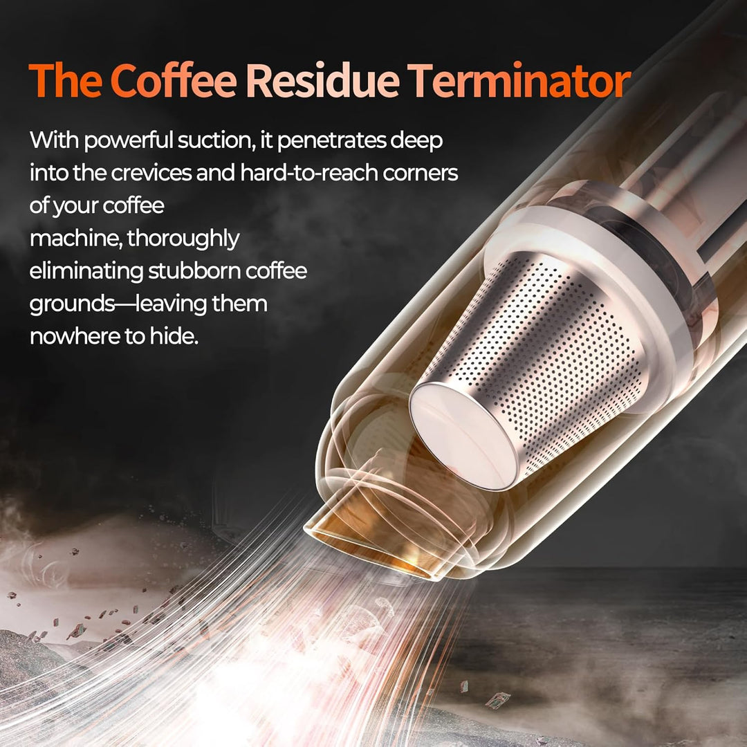 IKAPE Kabelloser Kaffeesatz-Staubsauger – Tragbarer Handstaubsauger mit HEPA-Filter, per USB-C aufla