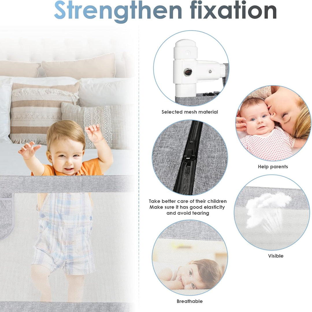 2 Pack 200cm Rausfallschutz Bett, Bettgitter zum vertikalen Heben, Bettschutzgitter Sicherheitsschut