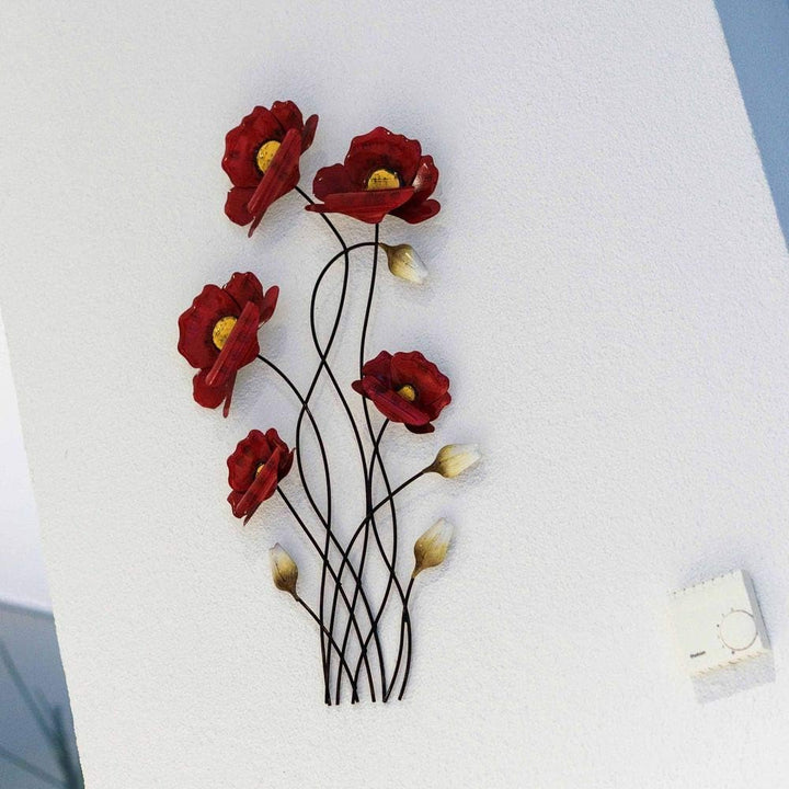 formano 66 cm Rote Mohnblumenzweige Wanddekoration 673473