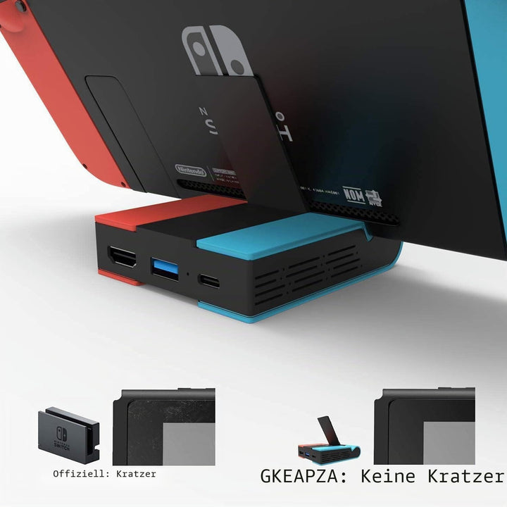 Switch TV Dock,Docking Station für Nintendo Switch/Switch OLED, Faltbare Typ C zu HDMI Adapter Switc