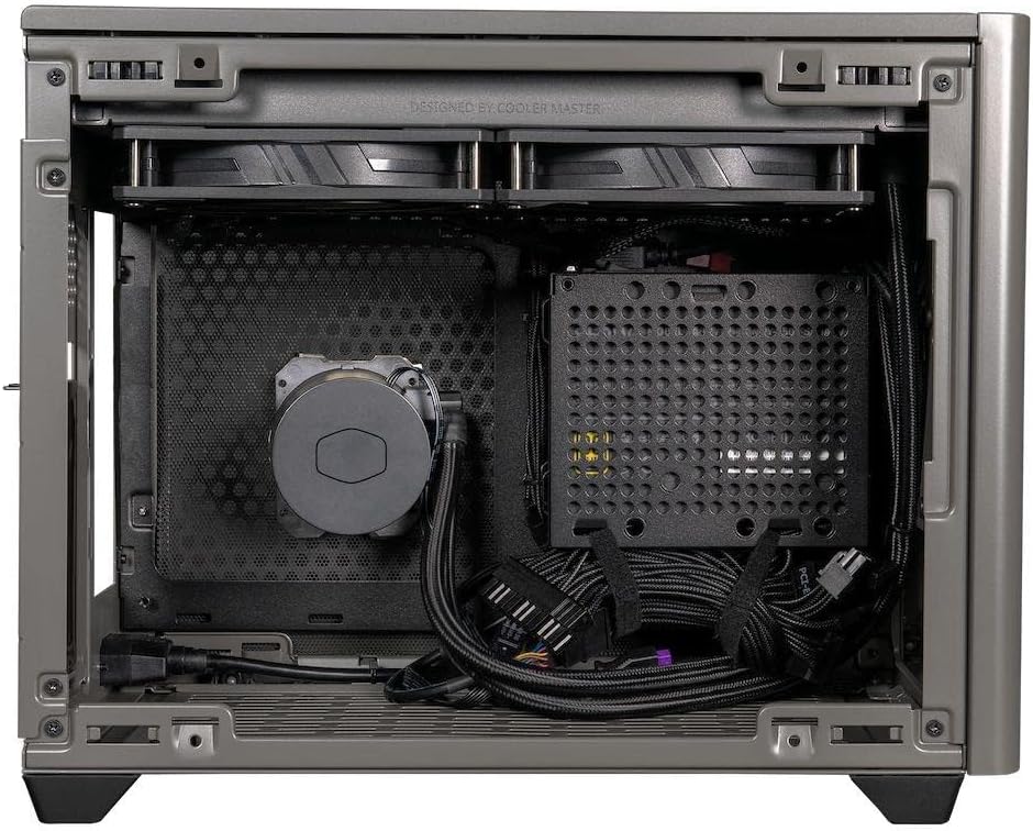 Cooler Master MasterBox NR200P MAX Mini-ITX PC-Gehäuse - Seitenteil aus gehärtetem Glas, 280mm AIO-C