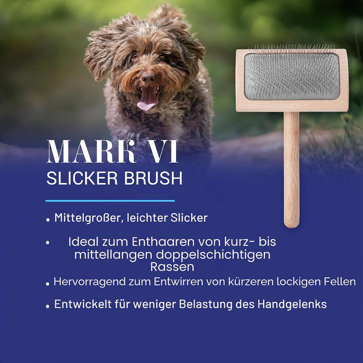 Chris Christensen Mark Vi Curved Back Medium Slicker for Pets Braun mittel, Braun mittel