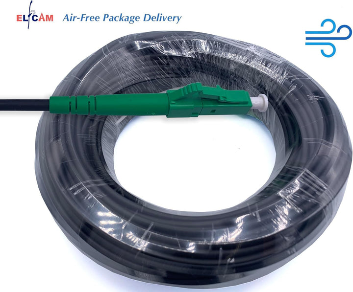 Elfcam® - 30m Glasfaser kabel für den Aussenbereich, LC/APC auf LC/APC OS2 Simplex, Monomode, Kabeld