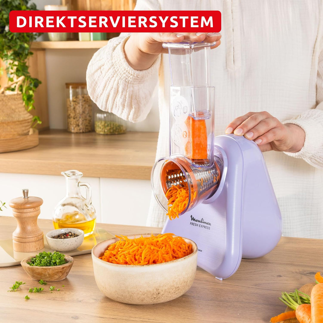 Moulinex Fresh Express Elektrische Gemüsereibe, Direktserviersystem, 4-in-1, zerkleinern-schneiden-r