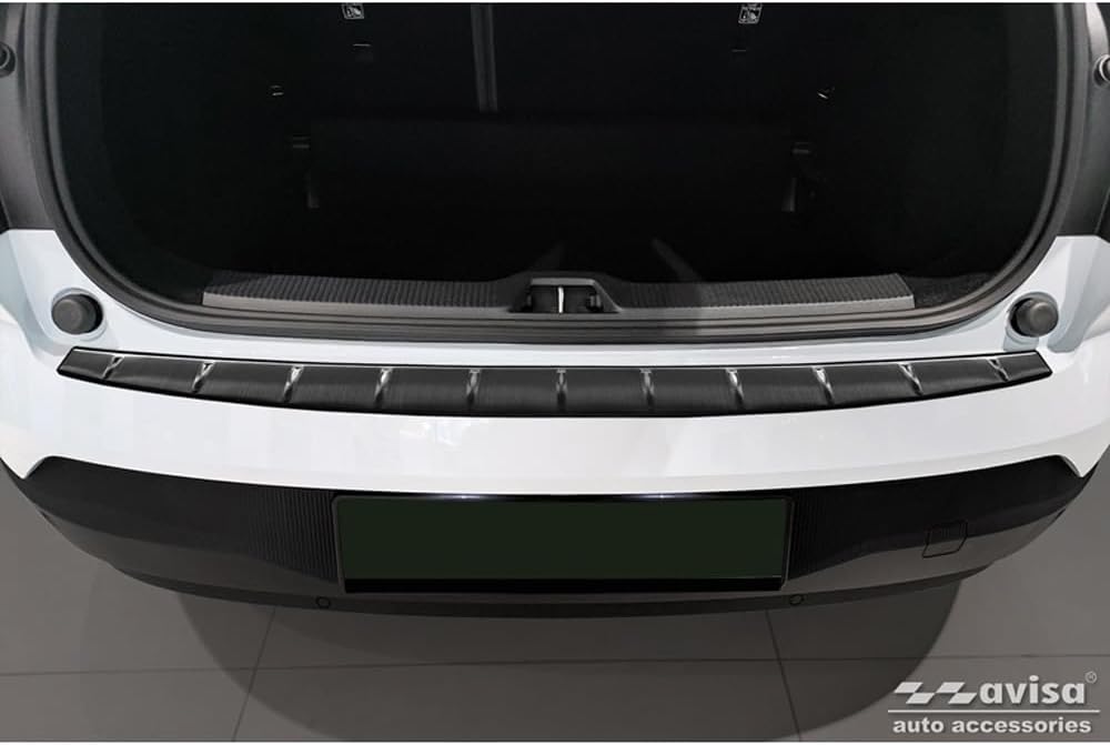Avisa Schwarz Edelstahl Heckstossstangenschutz kompatibel mit Volvo EX30 2023- 'Ribs'