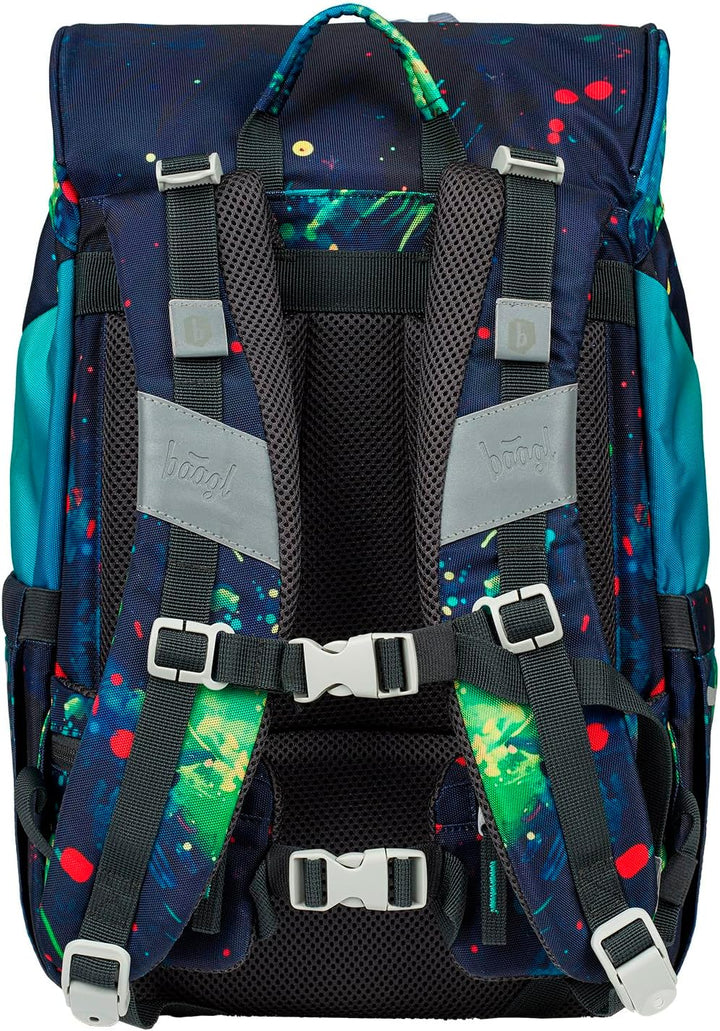Baagl Schulranzen Jungen für 1. Klasse, Airy Schultasche Set 3-Teilig, Grundschule Schulrucksack für