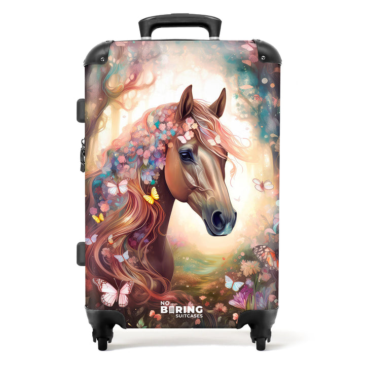 NoBoringSuitcases.com® Reisekoffer Kinder Koffer mädchen Leicht Reisetrolley mit Rollen Gepäck Pferd
