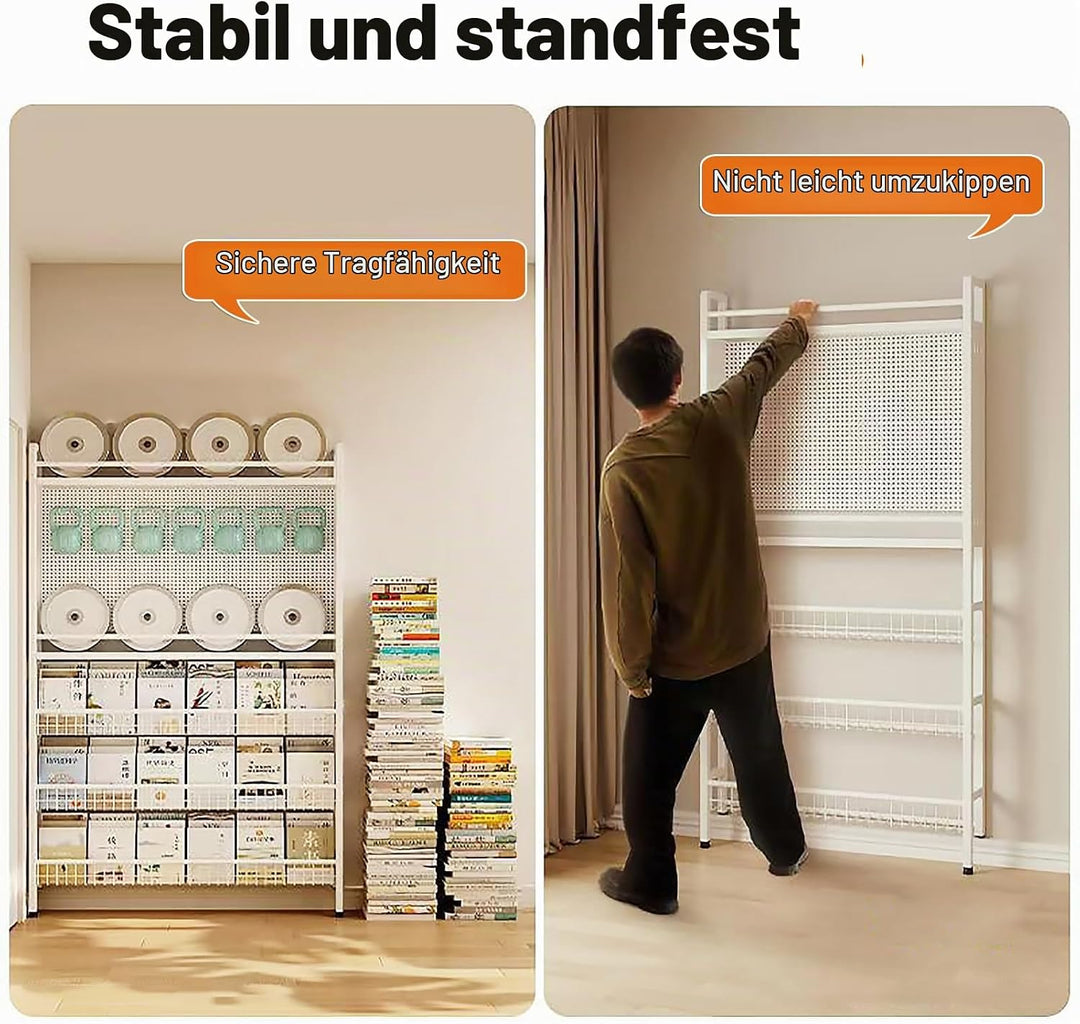 Bücherregal hinter der Tür, platzsparendes Kinderbücherregal mit 5 Etagen, hohes schmales Bücherrega