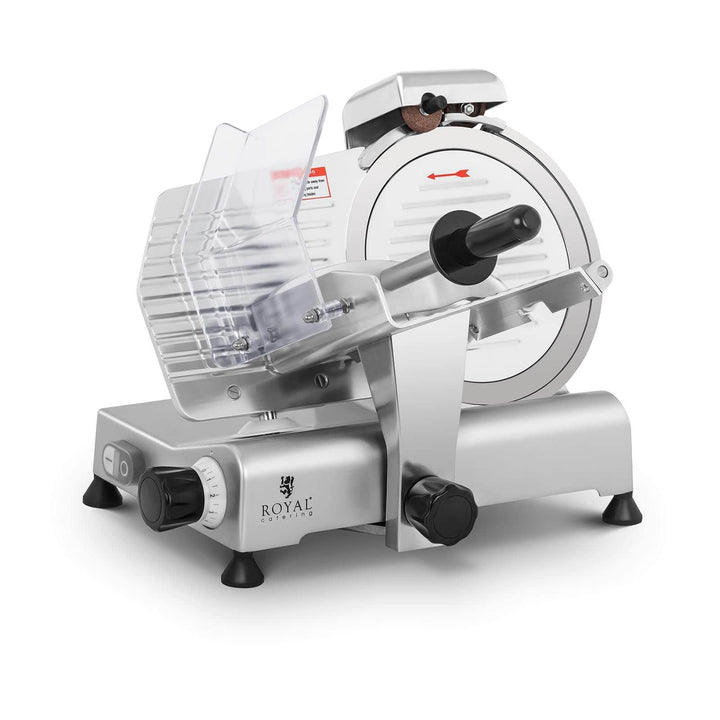 Royal Catering RCAM-250E Aufschnittmaschine Ø 250 mm Messerschärfer 0-8 mm Allesschneider 480 U/min