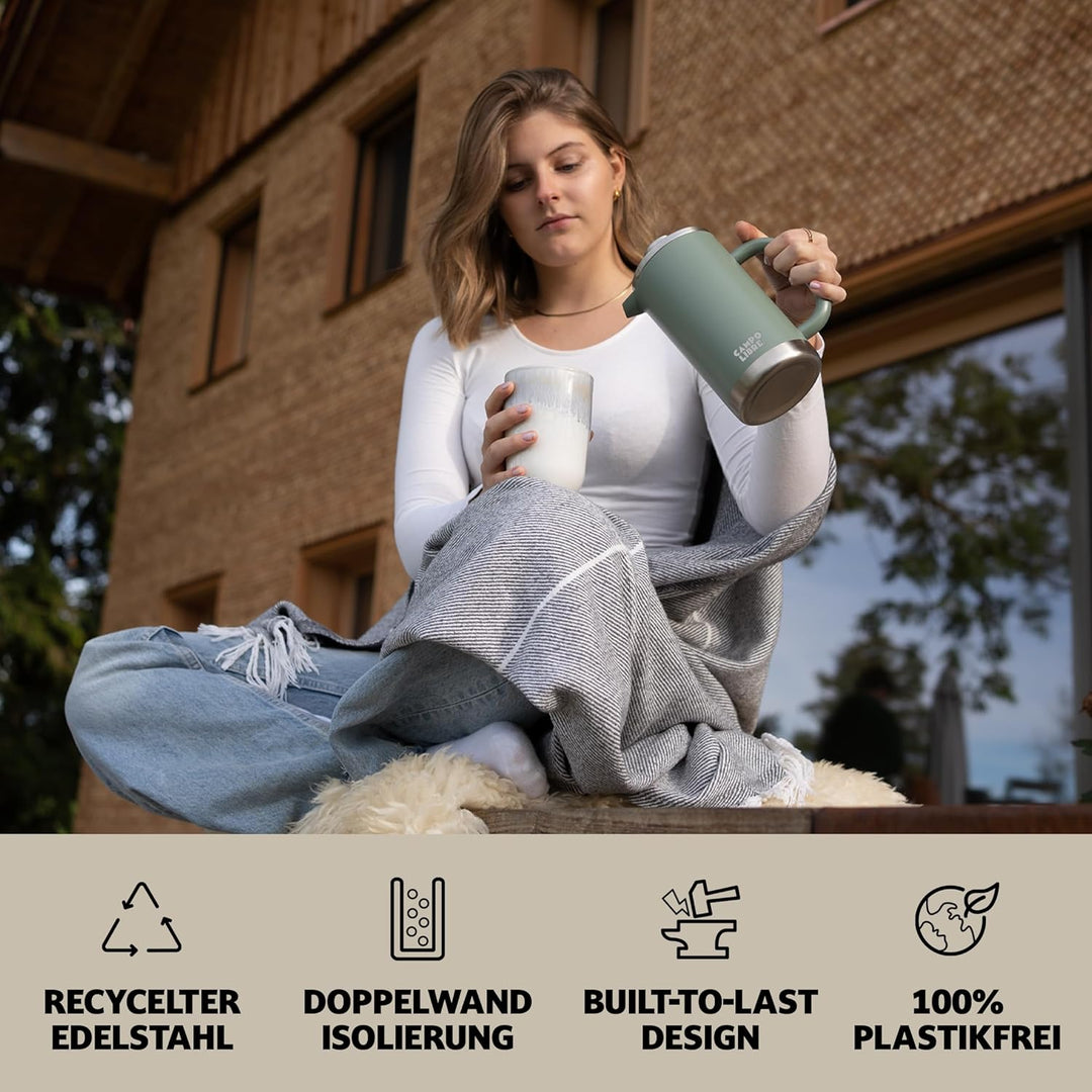 Campo Libre. Giorgio. French Press I Kaffeebereiter aus doppelwandigem Edelstahl 0,6l I plastikfreie