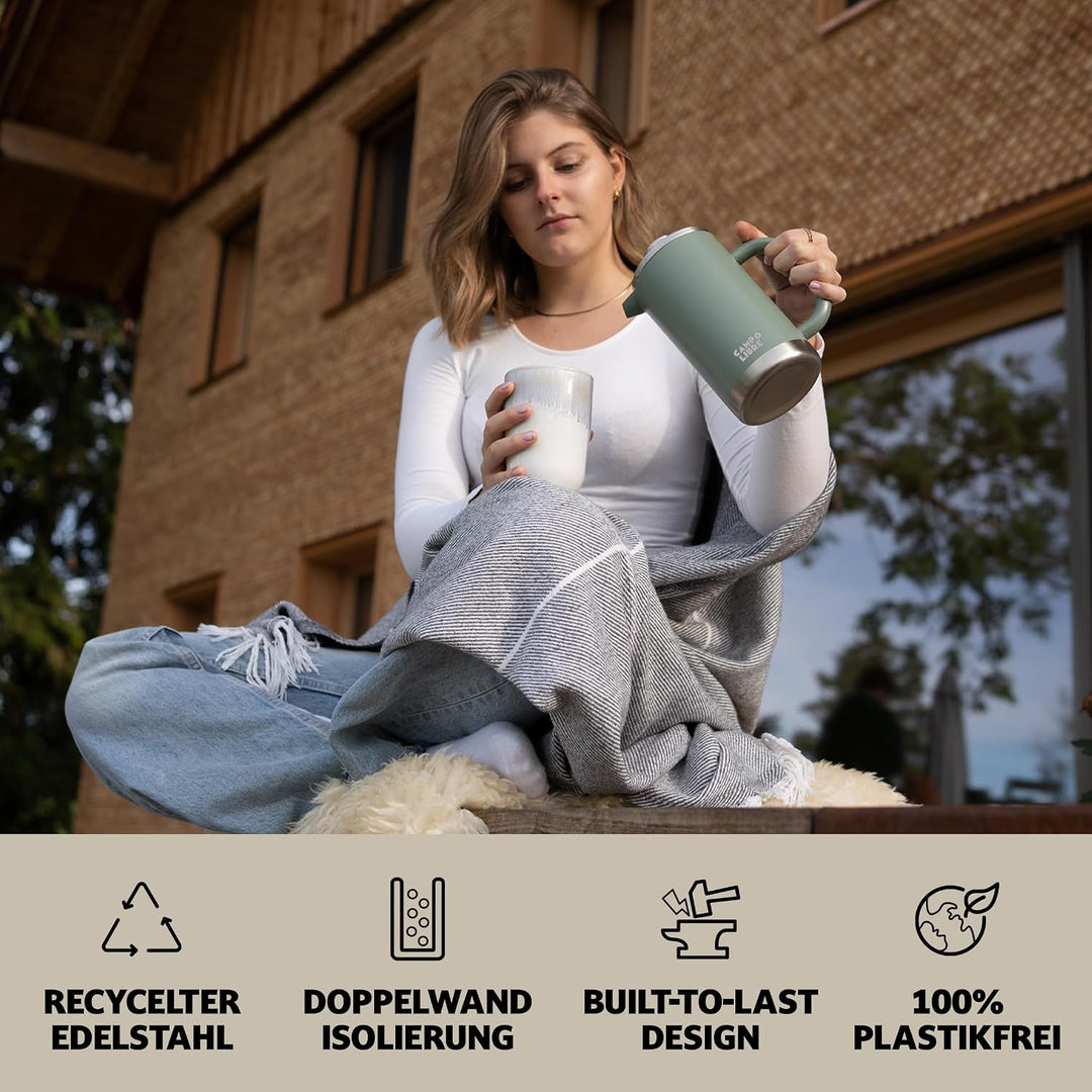 Campo Libre.® Giorgio. French Press I Kaffeebereiter aus doppelwandigem Edelstahl 1l I plastikfreie