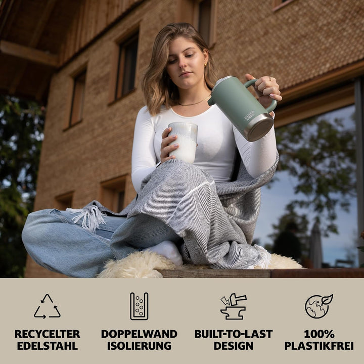 Campo Libre.® Giorgio. French Press I Kaffeebereiter aus doppelwandigem Edelstahl 1l I plastikfreie