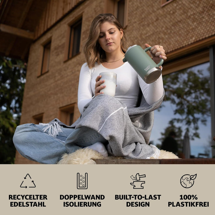 Campo Libre.® Giorgio. French Press I Kaffeebereiter aus doppelwandigem Edelstahl 1l I plastikfreie