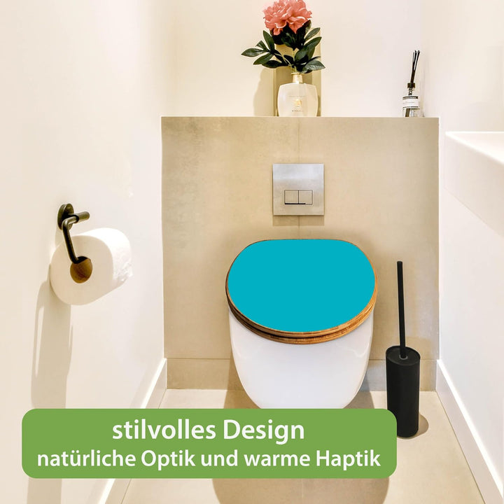 banjado Design WC Sitz Bambus Absenkautomatik 45,8x37,5cm - Toilettendeckel mit Absenkautomatik Holz