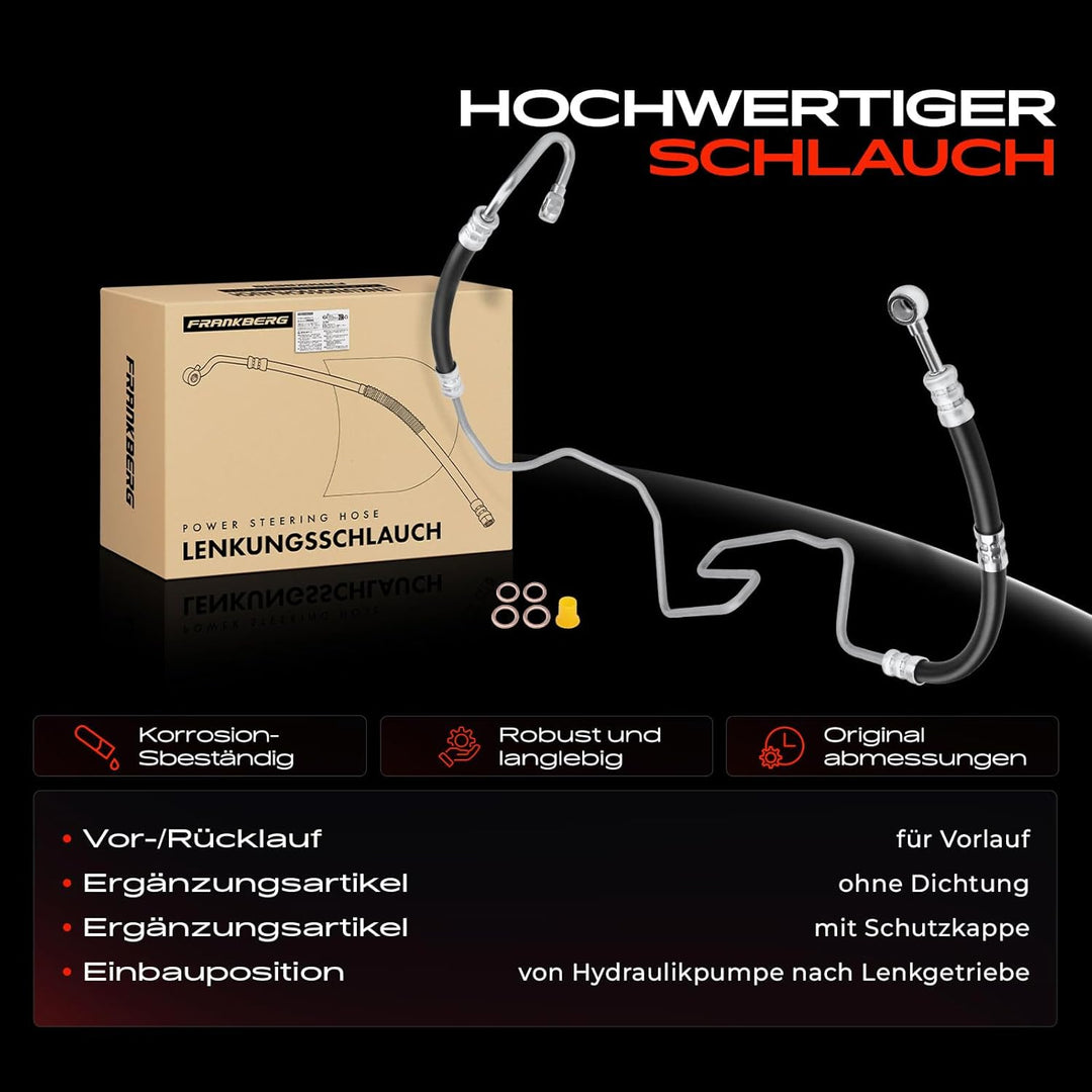 Frankberg Servolenkung Schlauch Kompatibel mit A3 1996-2003 Leon 1999-2006 Octavia I 1997-2010 B.o.r