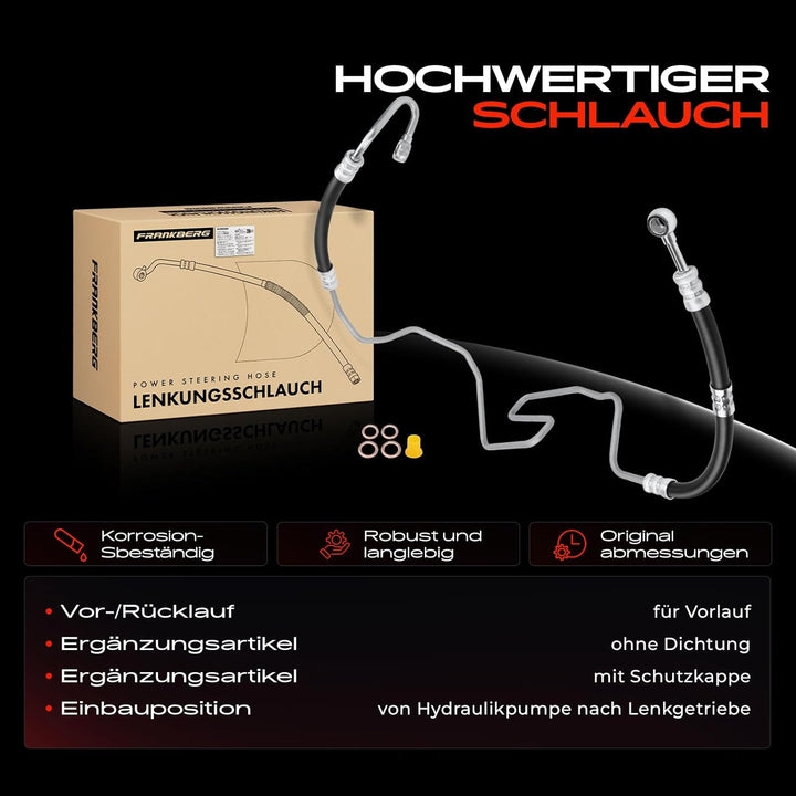 Frankberg Servolenkung Schlauch Kompatibel mit A3 1996-2003 Leon 1999-2006 Octavia I 1997-2010 B.o.r
