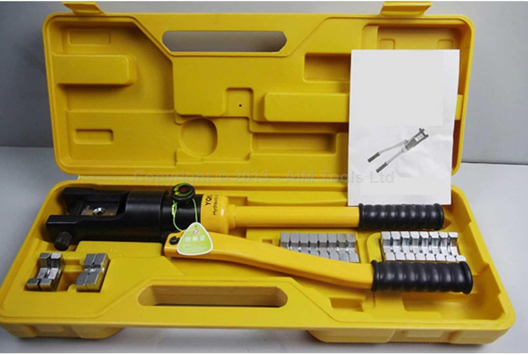 KATSU Hydraulische Crimpzange 12T mit 8 Sätzen der Crimpformen 10-120 mm², Manuelles Hochdruck Hydra