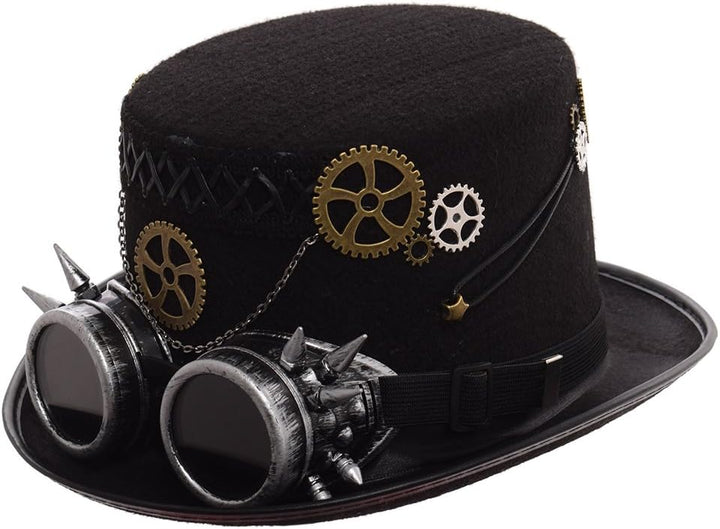 GRACEART Zauberkasten Steampunk Zylinder Hut Steampunk Herren and Steampunk Damen with Goggles, Gear