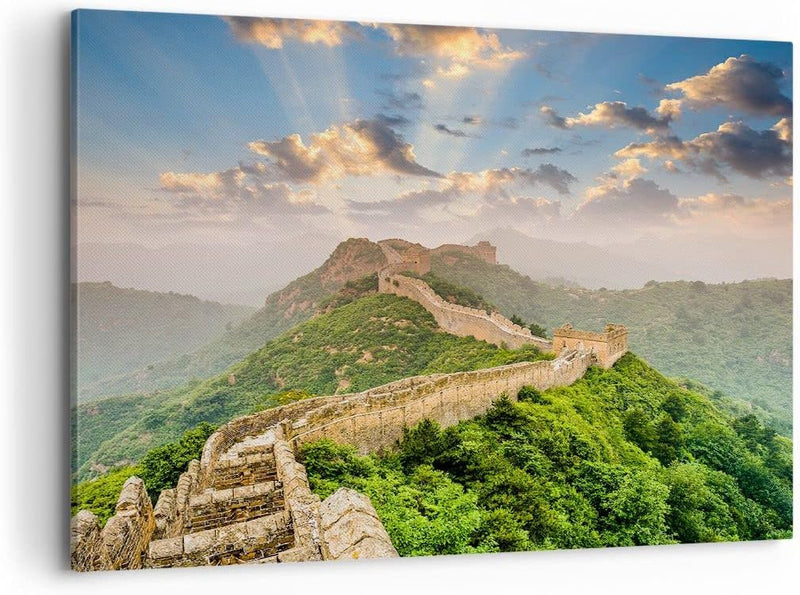 Bilder auf Leinwand 100x70cm Leinwandbild Wand Berg asiatisch china Gross Wanddeko Bild Schlafzimmer