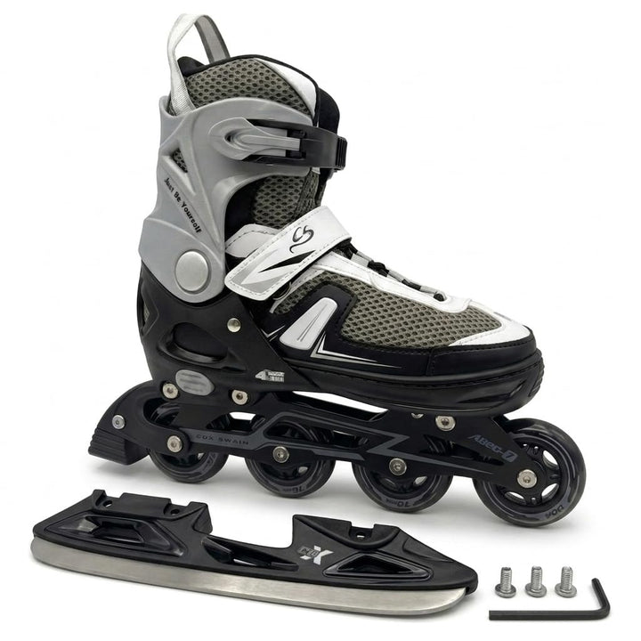 Cox Swain Push 2in1 Inliner &amp; Schlittschuhe - Grössenverstellbare Kombi Skates &amp; Eislaufschuhe für K