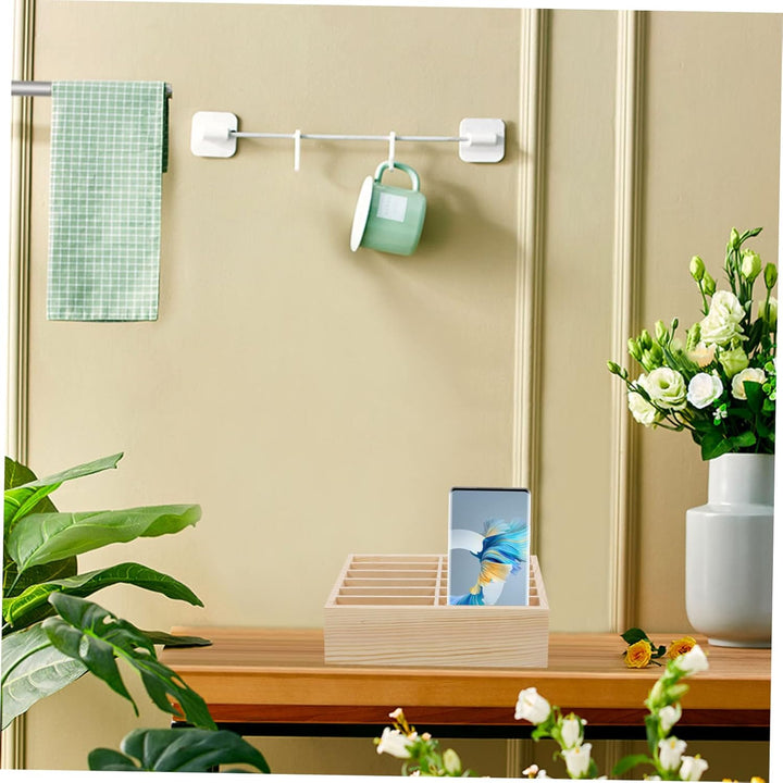 Ciieeo Box Handy-Aufbewahrungsbox Holzständer Desktop-Telefonhalter Holz-Desktop-Organizer Taschenre