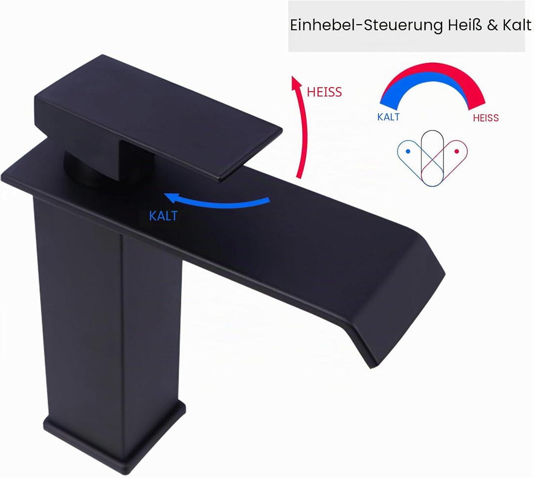 Wasserhahn Bad Waschtischarmaturen Wasserfall Wasserhahn Einhandbedienung Heiss &amp; Kalt Dual Control