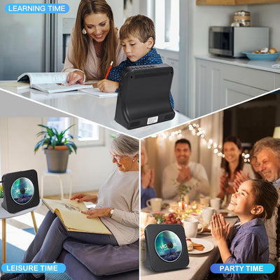 Desktop-CD-Player mit Bluetooth-Sender, tragbarer CD-Player mit Lautsprechern & Timer, Radio-CD-Play
