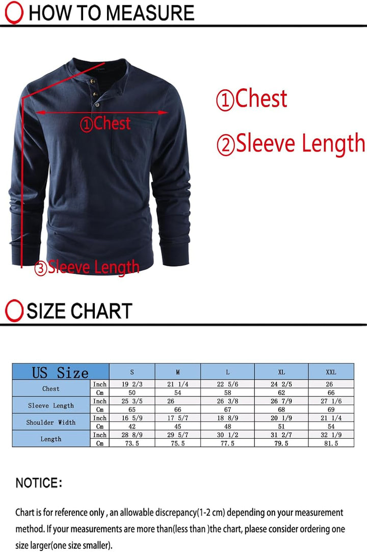 Mr.Stream Herren Henley Shirt Longsleeve Langarmshirt Männer DREI Taste Knopfleiste Baumwolle Beiläu