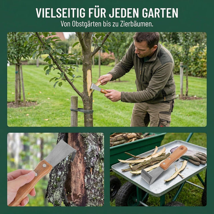 Toyvian Rindenschäler mit Holzgriff Manuelles Entrindungswerkzeug für Gartenbäume Rostfrei Langlebig