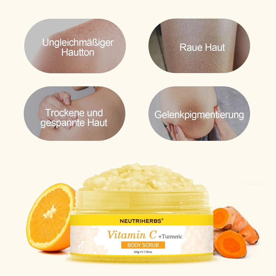 Neutriherbs Kurkuma Körperpeeling, 200G-Vitamin C Tiefenreinigung Peeling Körper für Entfernt Abgest