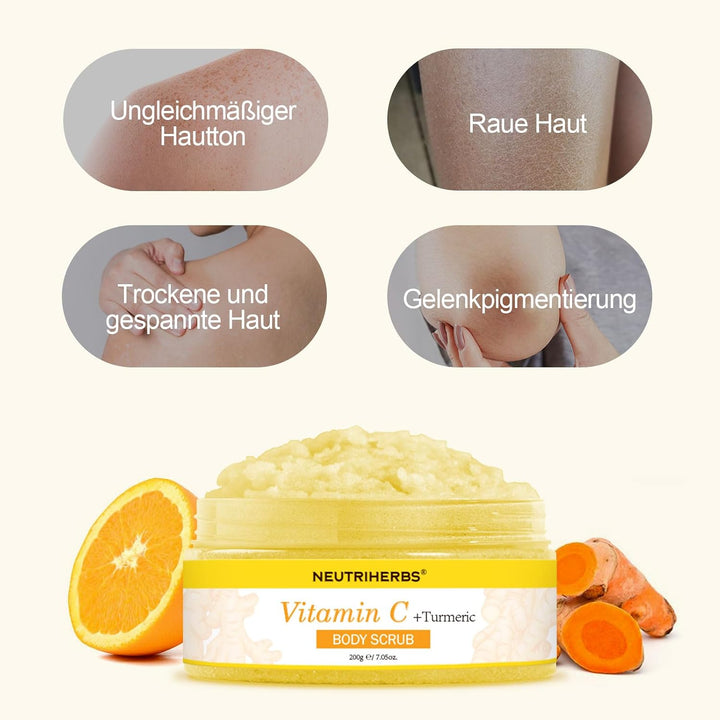 Neutriherbs Kurkuma Körperpeeling, 200G-Vitamin C Tiefenreinigung Peeling Körper für Entfernt Abgest