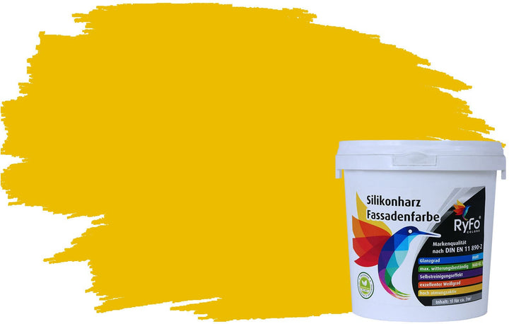 RyFo Colors Silikonharz Fassadenfarbe Lotuseffekt Trend Bernstein 1l - bunte Fassadenfarbe, weitere